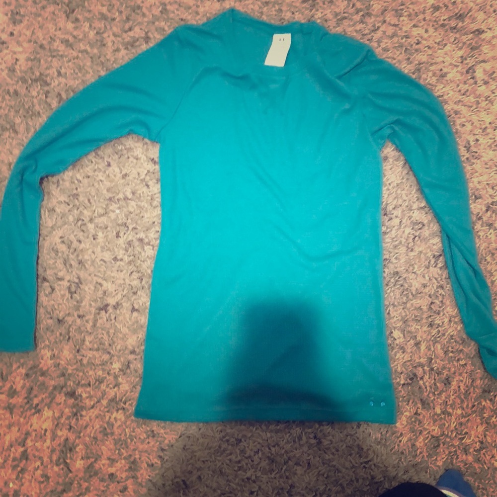 teal under armor tight fit shirt